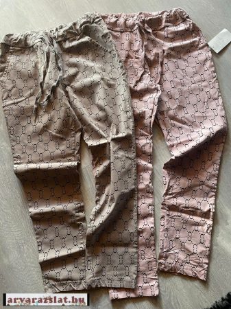 Rugalmas sztreccs pamut vászon nadrágok 2 színben új ck apró mintás
