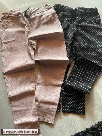 Rugalmas sztreccs pamut vászon nadrágok 2 színben új pöttyös